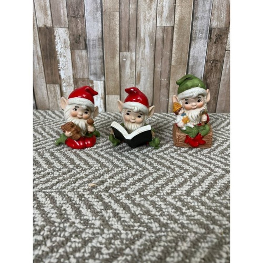 Elf Christmas Figurines Set of 3